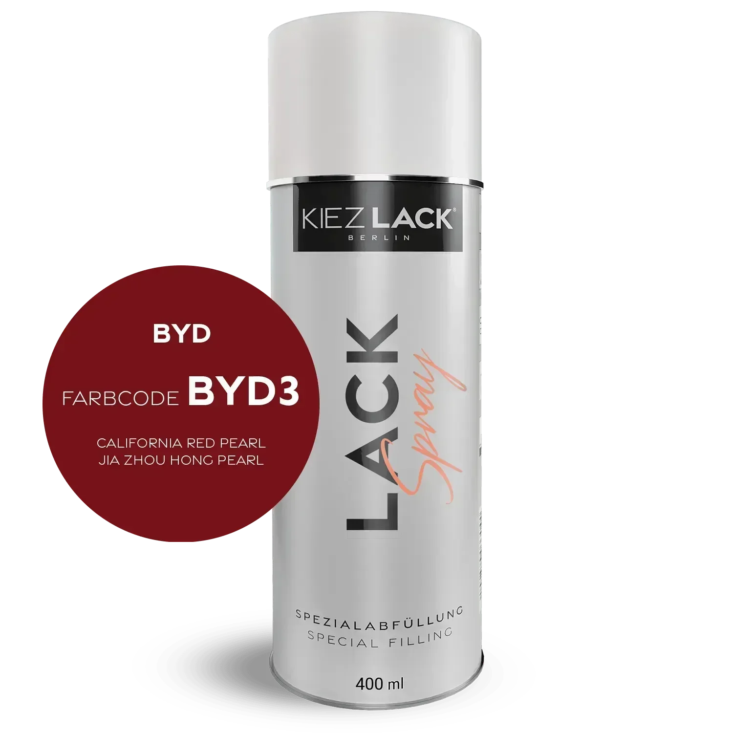 Kiezlack Lackspray Autolack Spraydose BYD BYD3 CALIFORNIA RED PEARL Lackspray