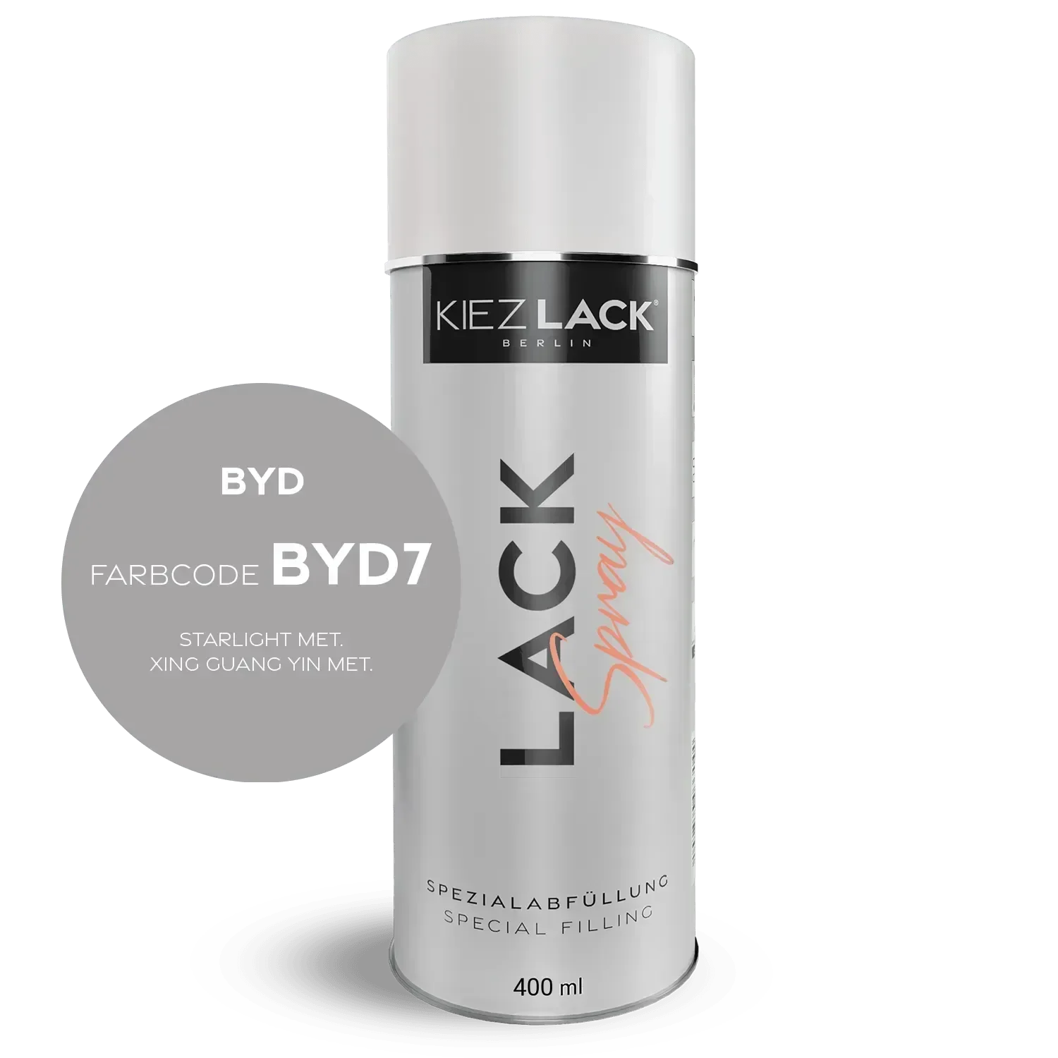 Kiezlack Lackspray Autolack Spraydose BYD BYD7 STARLIGHT MET. Lackspray