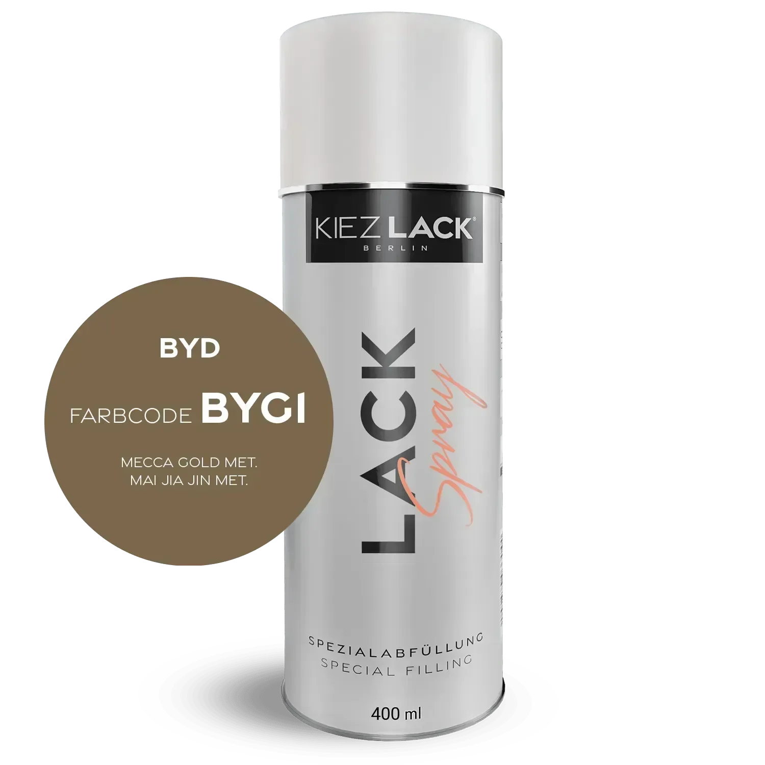 Kiezlack Lackspray Autolack Spraydose BYD BYG1 MECCA GOLD MET. Lackspray
