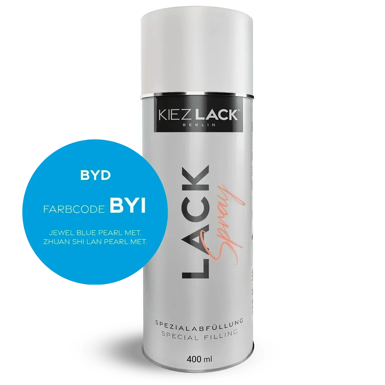 Kiezlack Lackspray Autolack Spraydose BYD BYI JEWEL BLUE PEARL MET. Lackspray