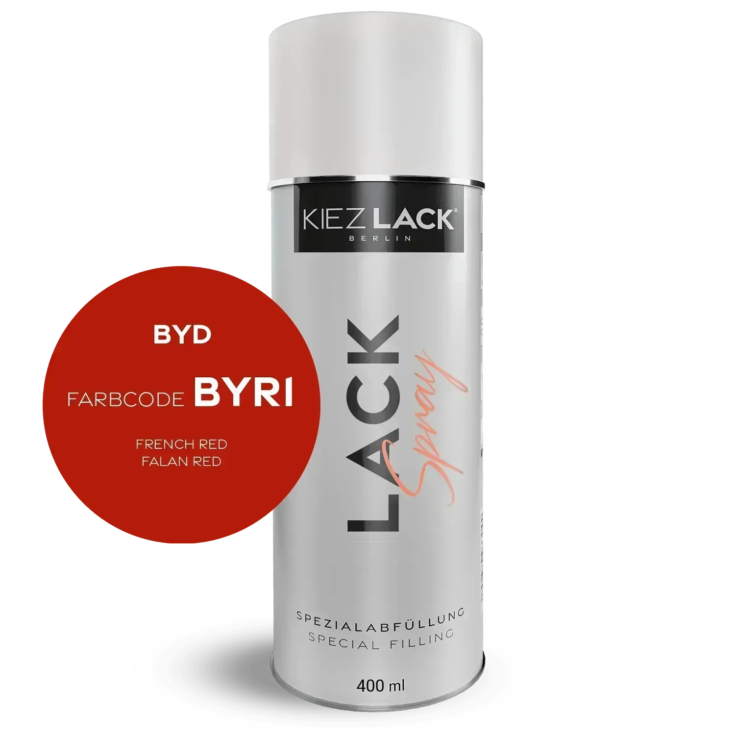 Kiezlack Lackspray Autolack Spraydose BYD BYR1 FRENCH RED Lackspray