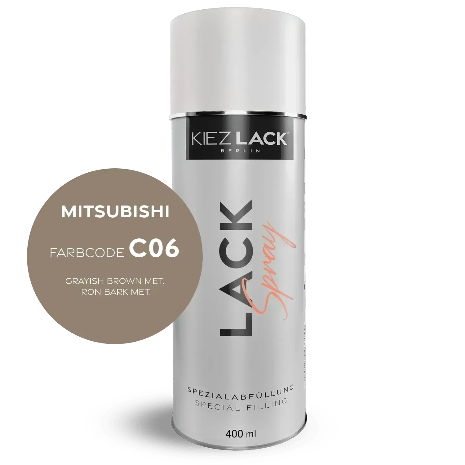 Kiezlack Lackspray Autolack Spraydose MITSUBISHI C06 GRAYISH BROWN MET. Lackspray