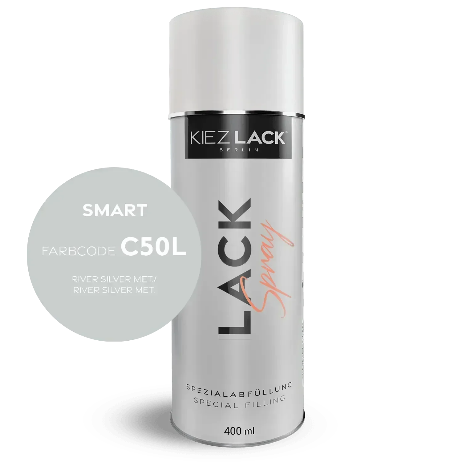 Kiezlack Lackspray Autolack Spraydose SMART C50L RIVER SILVER MET. Lackspray