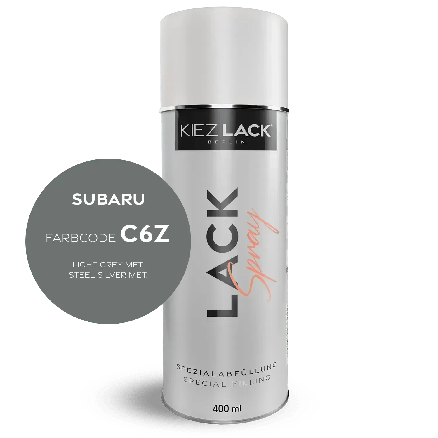 Kiezlack Lackspray Autolack Spraydose SUBARU C6Z LIGHT GREY MET. Lackspray