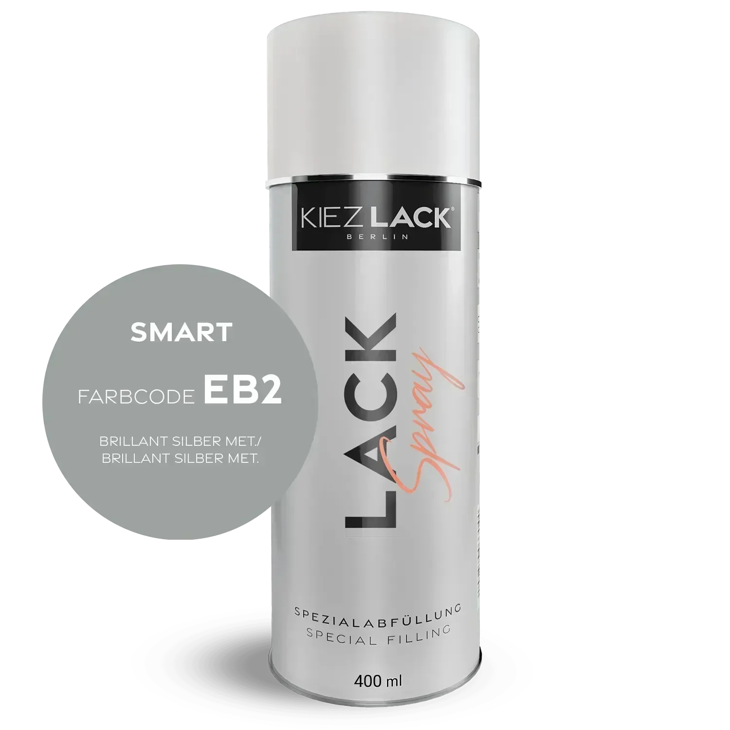 Kiezlack Lackspray Autolack Spraydose SMART EB2 BRILLANT SILBER MET. Lackspray