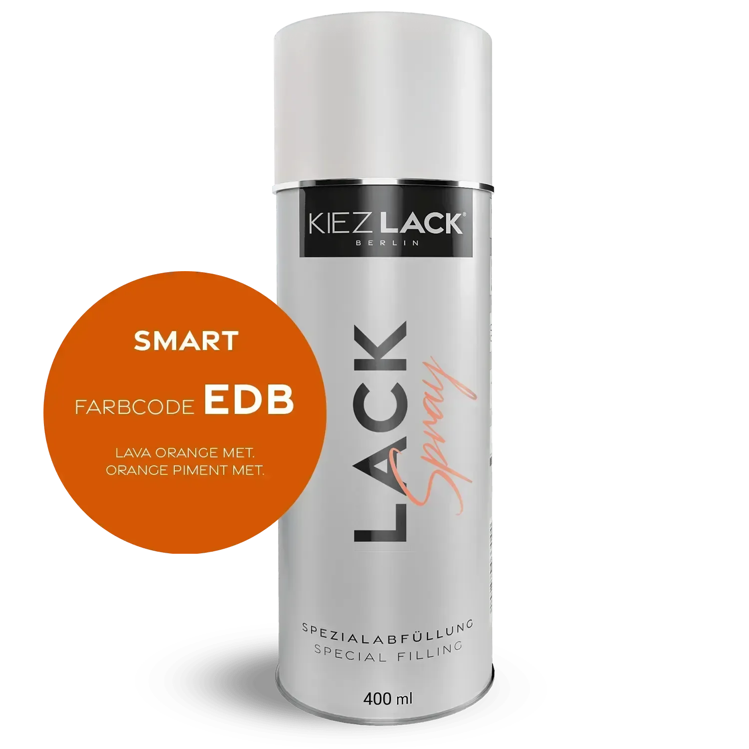 Kiezlack Lackspray Autolack Spraydose SMART EDB LAVA ORANGE MET. Lackspray