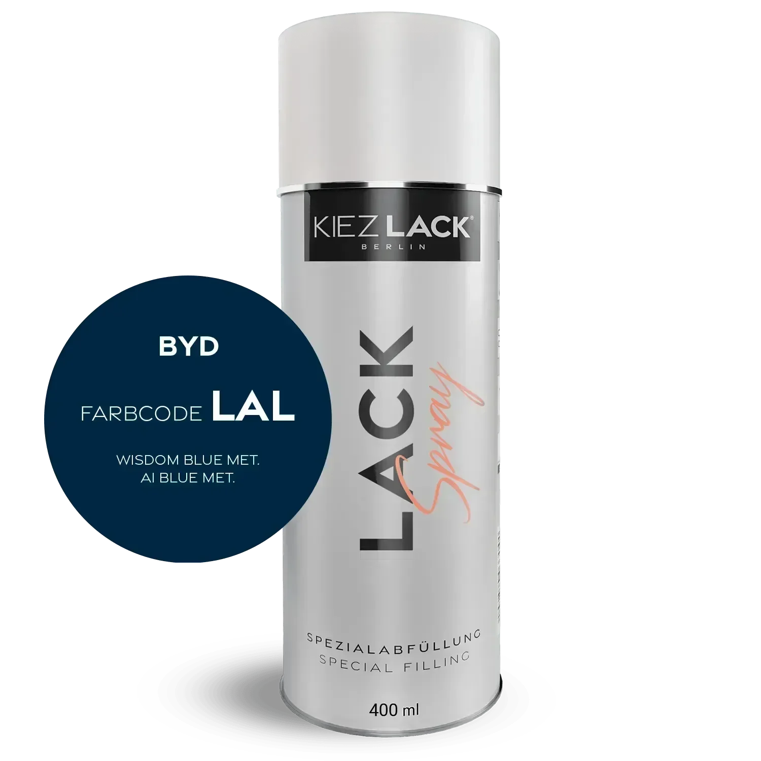 Kiezlack Lackspray Autolack Spraydose BYD LAL WISDOM BLUE MET. Lackspray