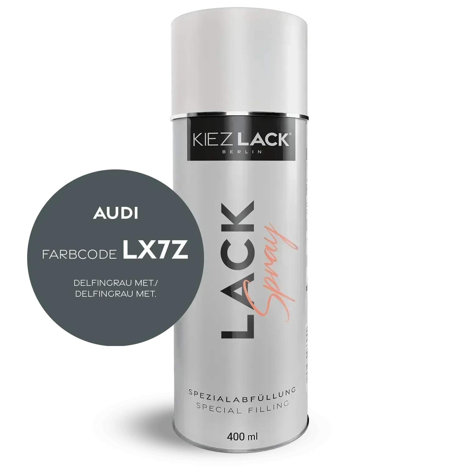 Kiezlack Lackspray Autolack Spraydose AUDI LX7Z DELFINGRAU Metallic Lackspray