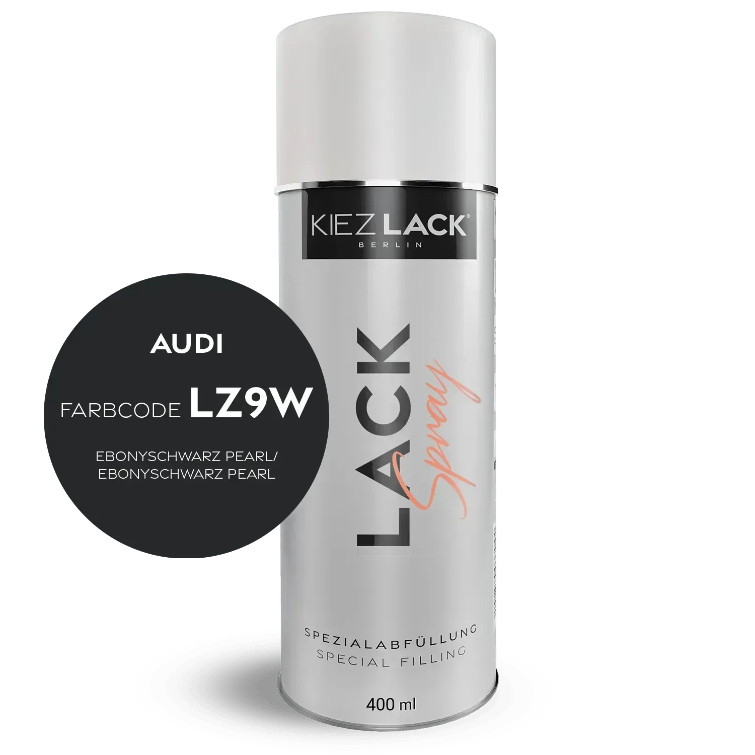 Kiezlack Lackspray Autolack Spraydose AUDI LZ9W EBONYSCHWARZ Pearl Lackspray