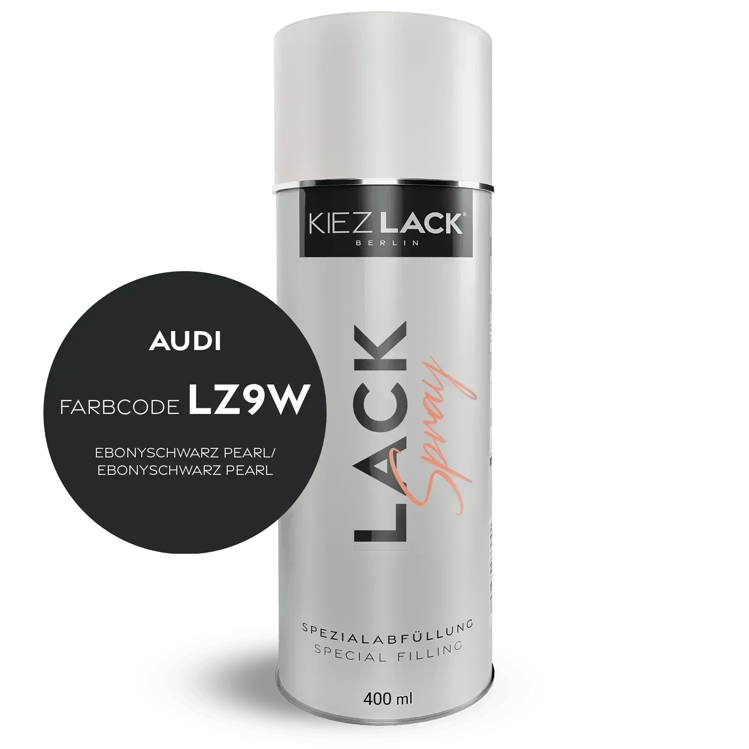 Kiezlack Lackspray Autolack Spraydose AUDI LZ9W EBONYSCHWARZ Pearl Lackspray