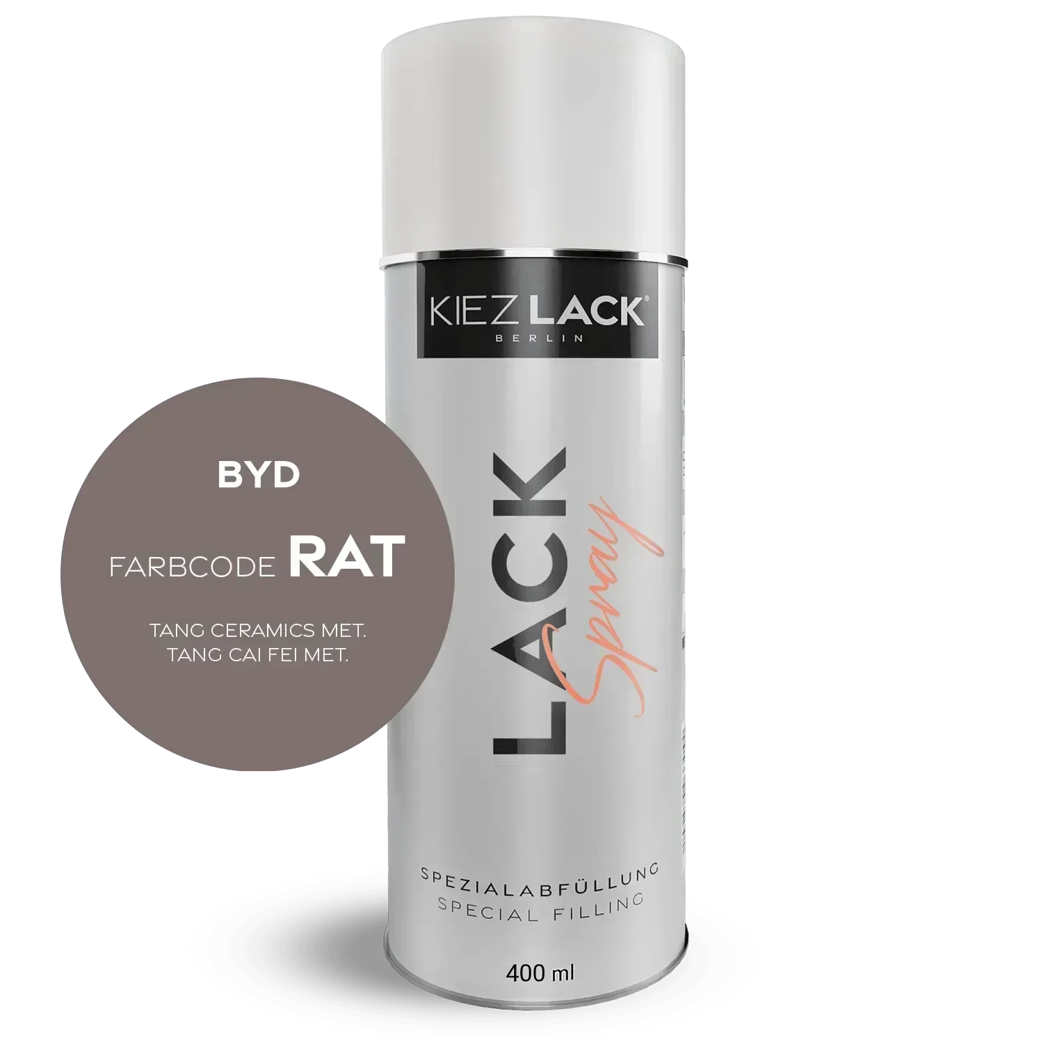 Kiezlack Lackspray Autolack Spraydose BYD RAT TANG CERAMICS MET. Lackspray