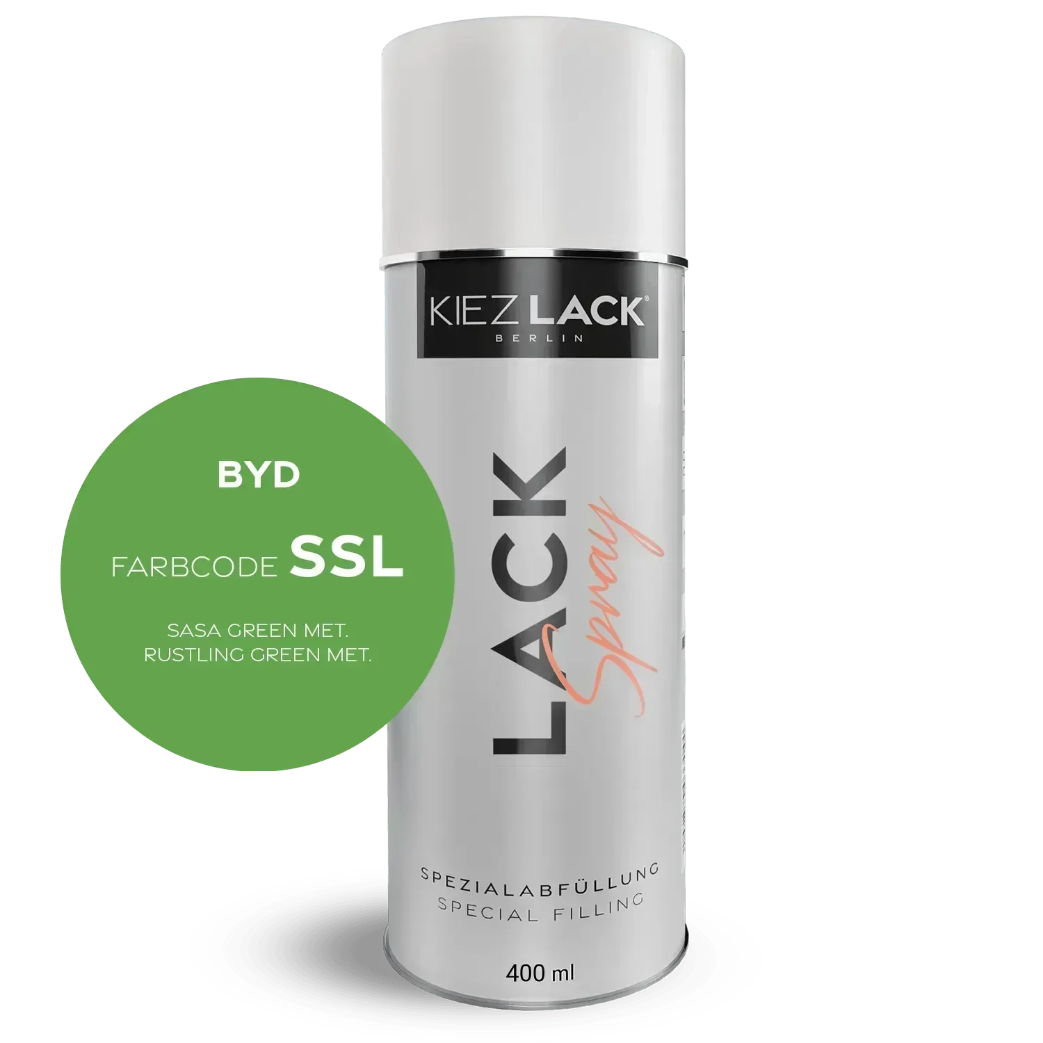 Kiezlack Lackspray Autolack Spraydose BYD SSL SASA GREEN MET. Lackspray