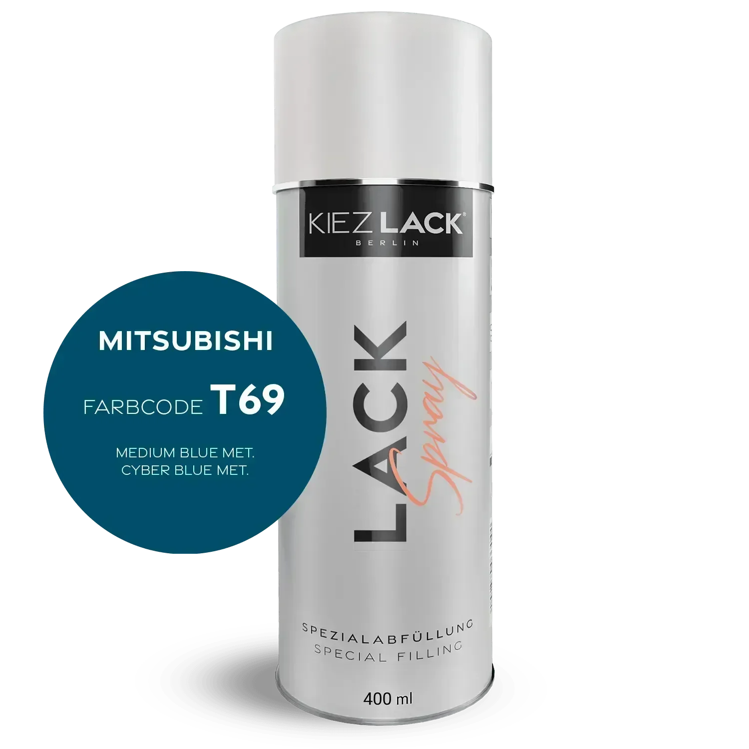 Kiezlack Lackspray Autolack Spraydose MITSUBISHI T69 MEDIUM BLUE MET. Lackspray