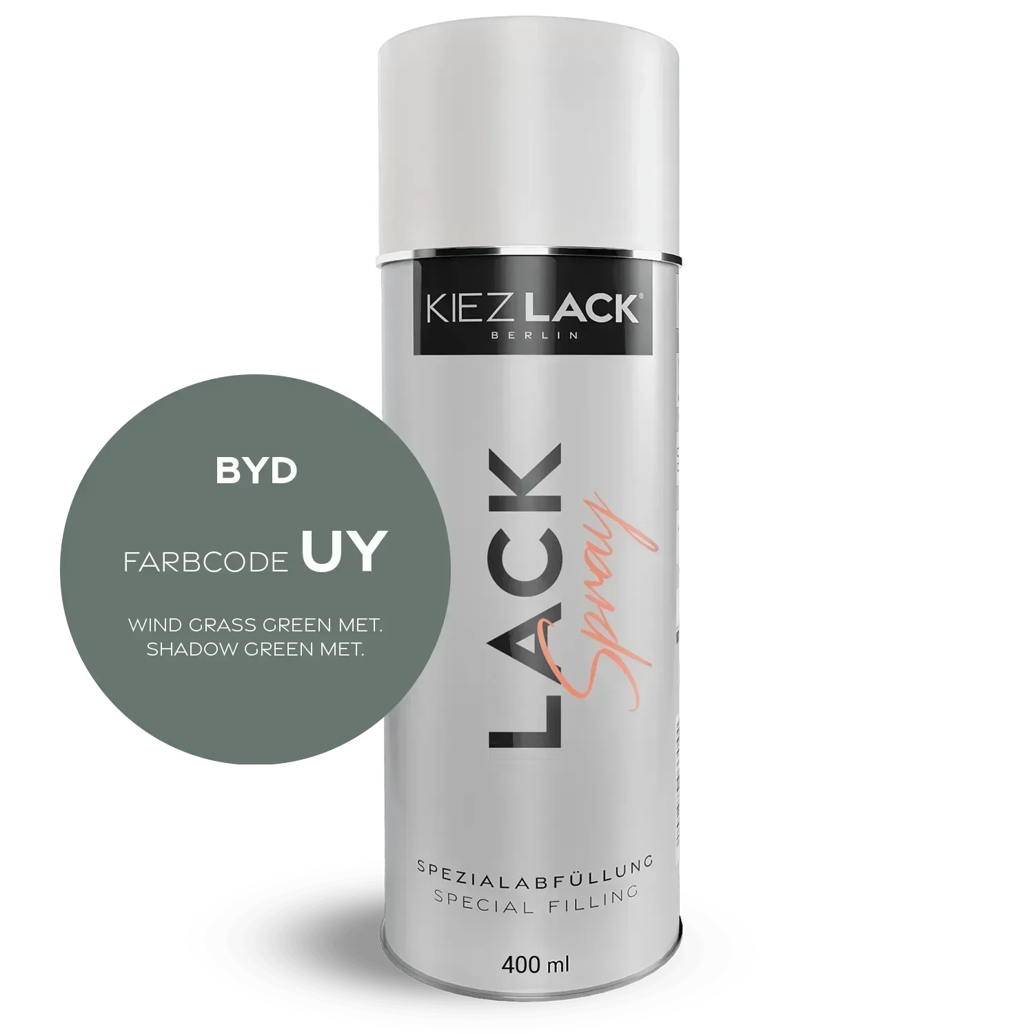 Kiezlack Lackspray Autolack Spraydose BYD UY WIND GRASS GREEN MET. Lackspray