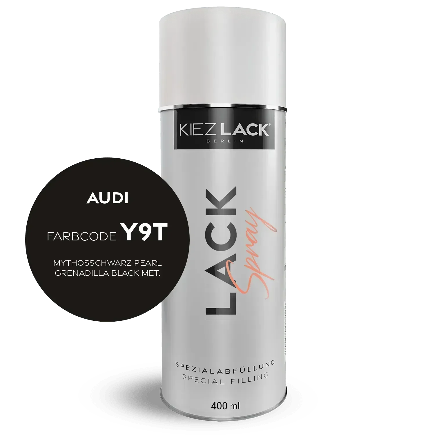 Kiezlack Lackspray Autolack Spraydose AUDI Y9T MYTHOSSCHWARZ Pearl Lackspray