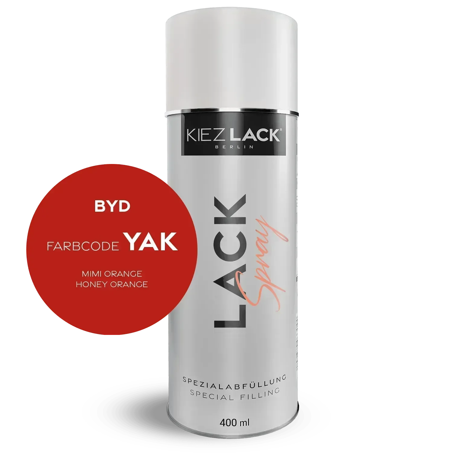 Kiezlack Lackspray Autolack Spraydose BYD YAK MIMI ORANGE Lackspray