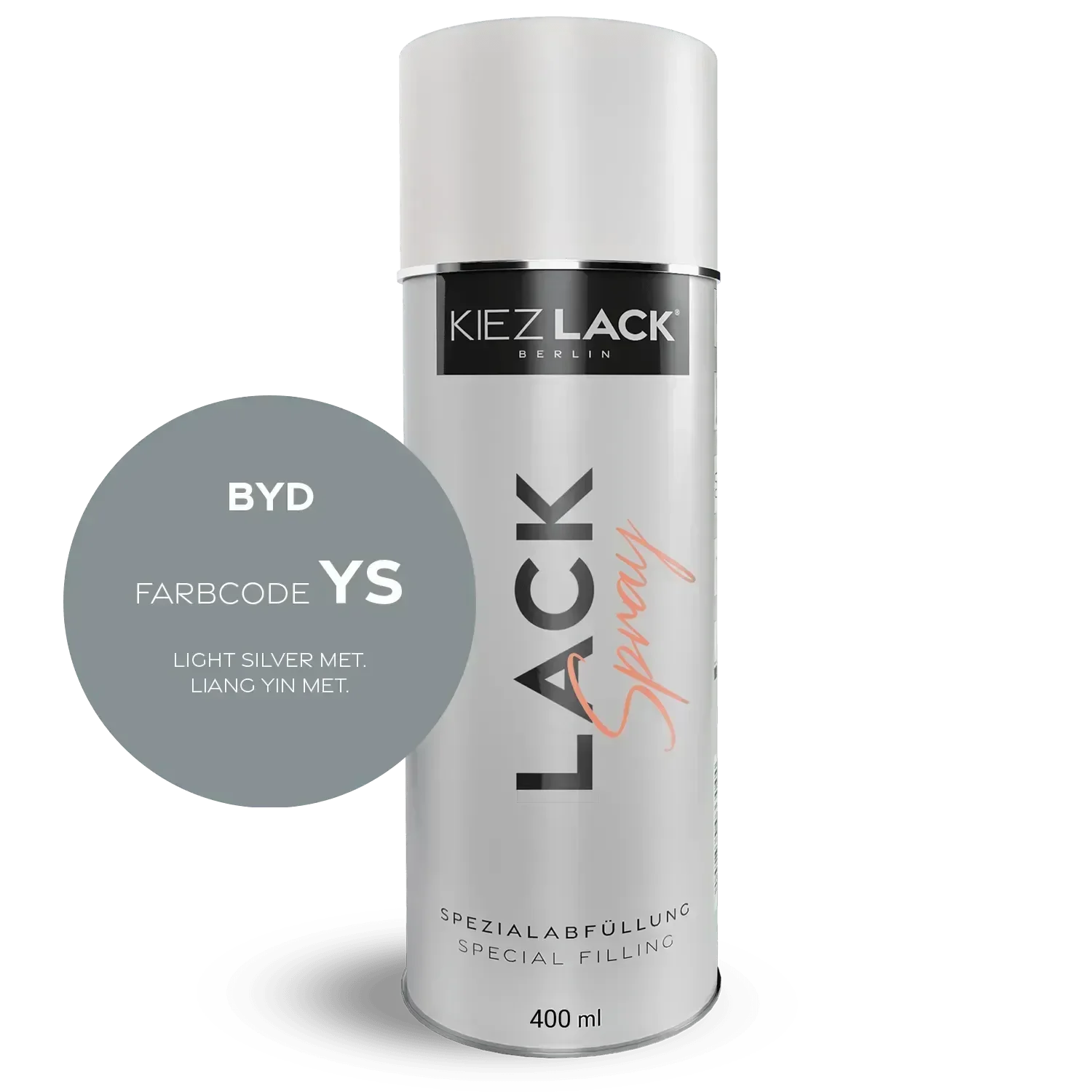 Kiezlack Lackspray Autolack Spraydose BYD YS LIGHT SILVER MET. Lackspray