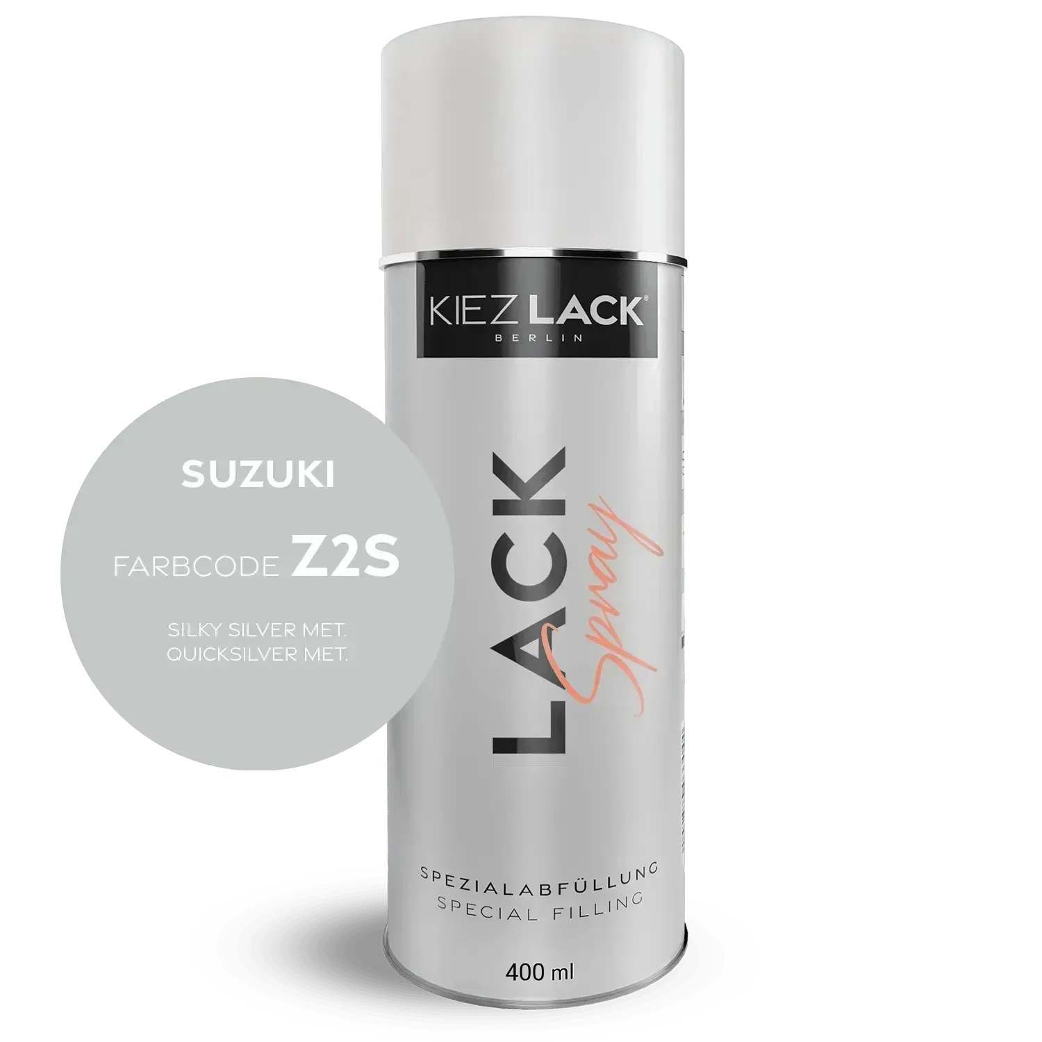 Kiezlack Lackspray Autolack Spraydose SUZUKI Z2S SILKY SILVER MET. Lackspray