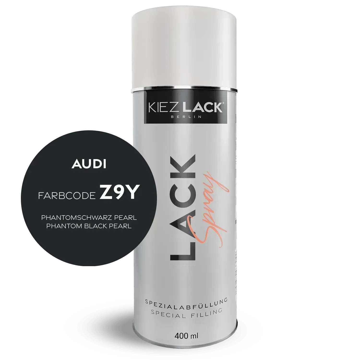 Kiezlack Lackspray Autolack Spraydose AUDI Z9Y PHANTOMSCHWARZ Pearl Lackspray
