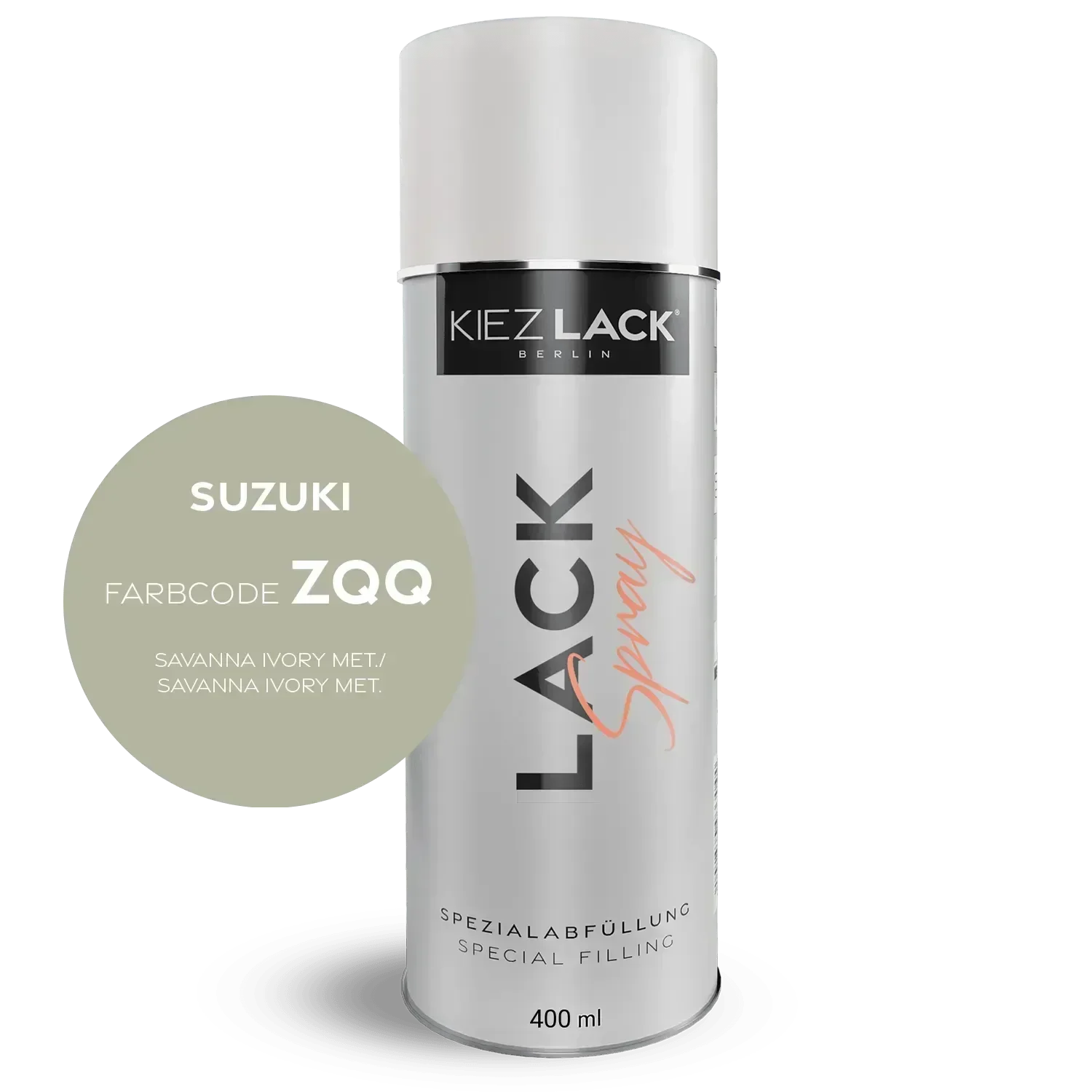 Kiezlack Lackspray Autolack Spraydose SUZUKI ZQQ SAVANNA IVORY MET. Lackspray