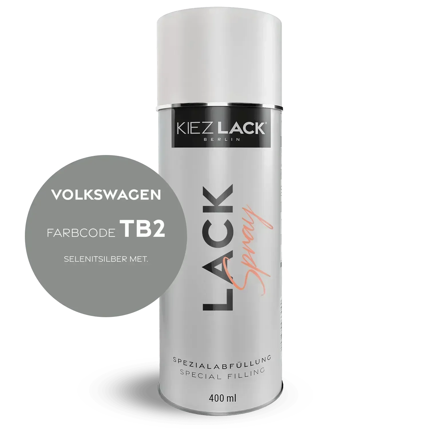 Kiezlack Lackspray Autolack Spraydose Volkswagen TB2 SELENITSILBER MET.