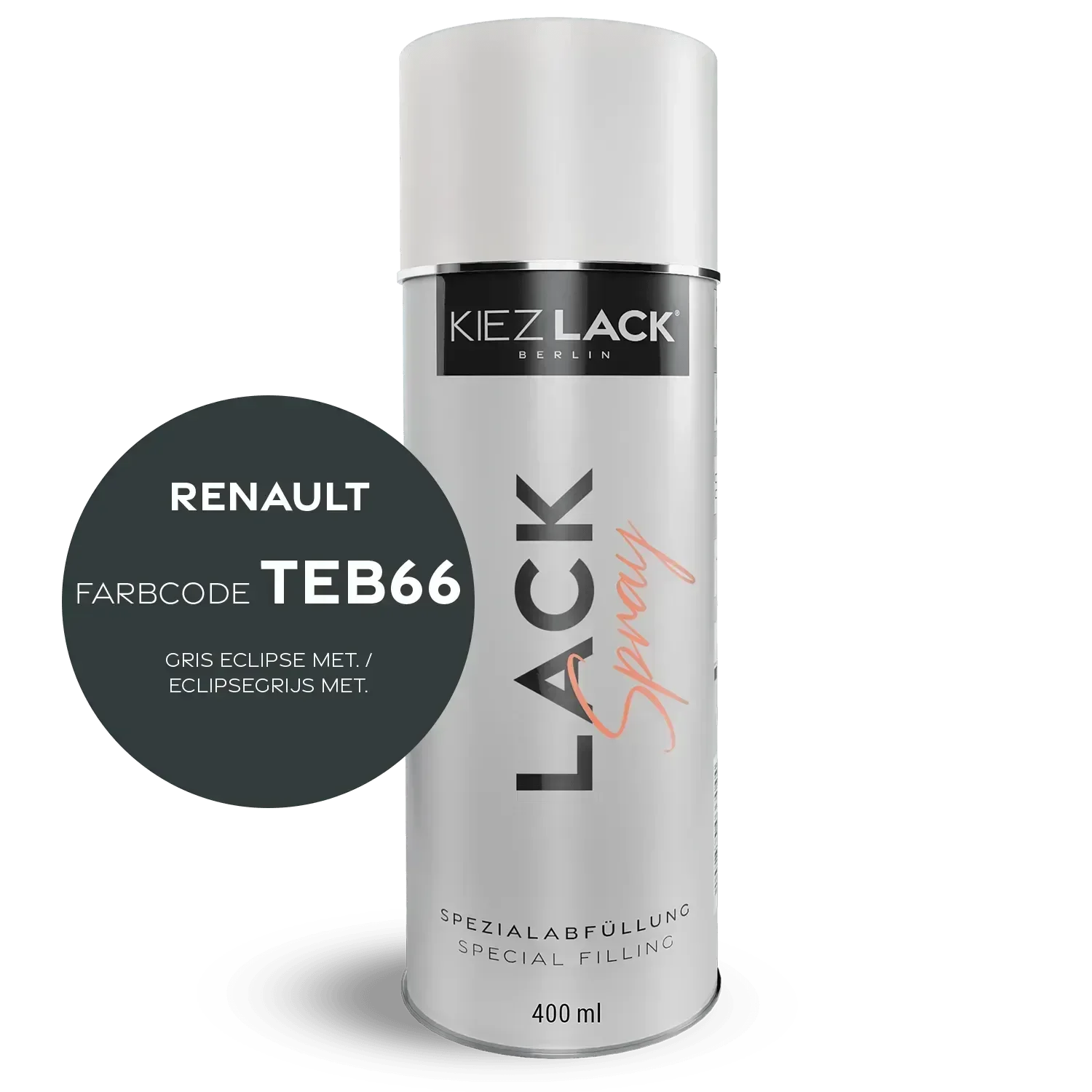 Kiezlack Autolack Spraydose Renault TEB66 GRIS ECLIPSE MET.