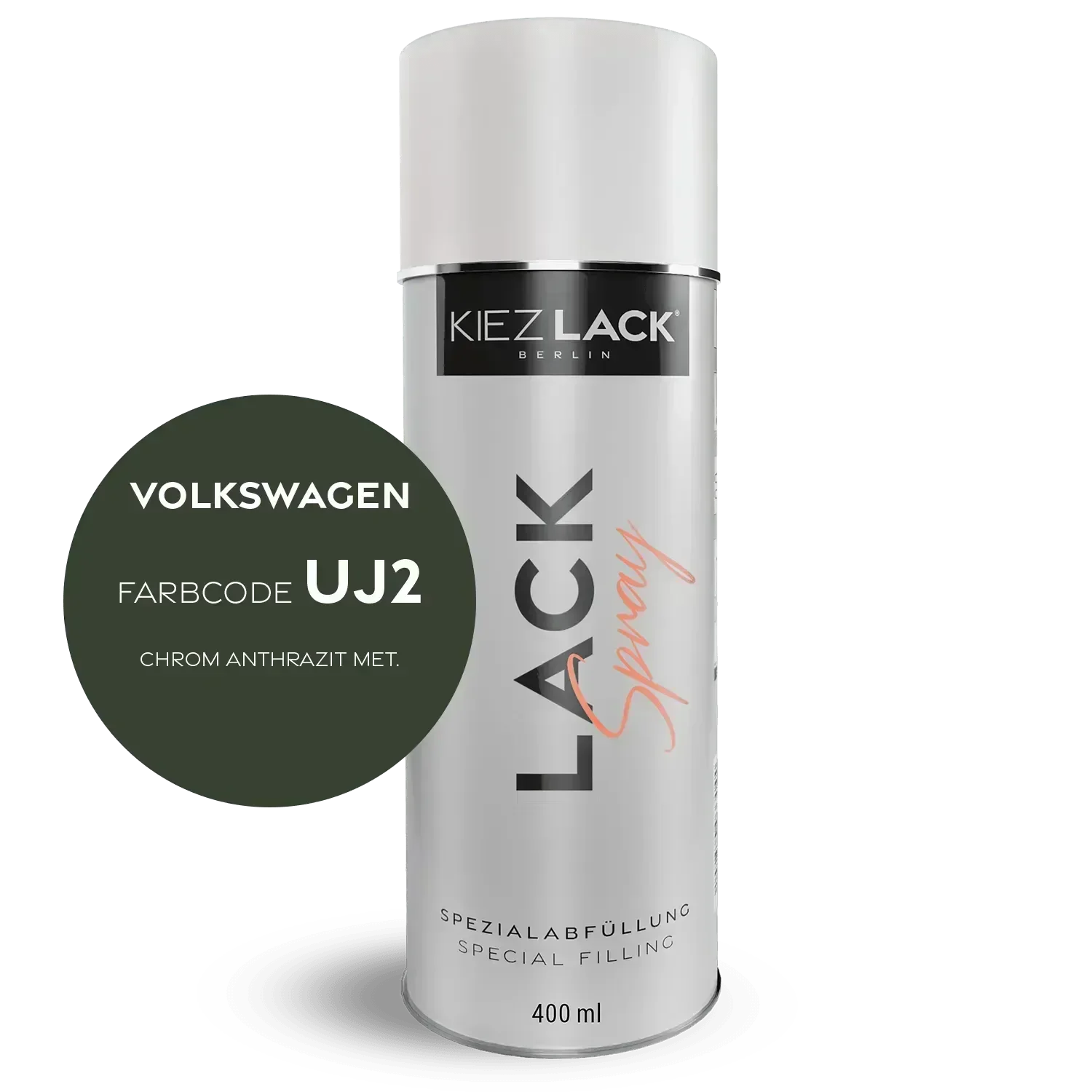Kiezlack Lackspray Autolack Spraydose Volkswagen UJ2 CHROM ANTHRAZIT MET.
