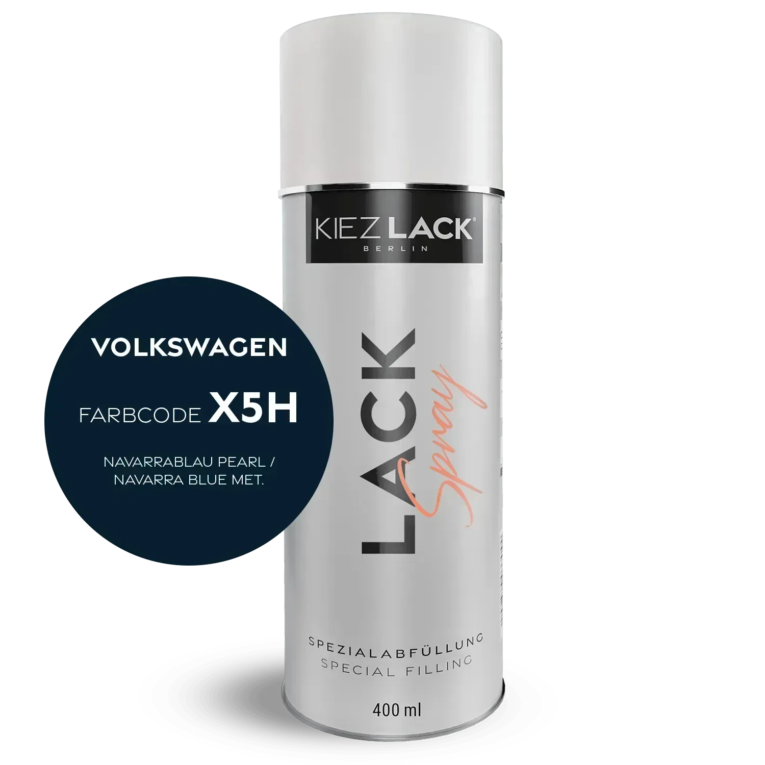 Kiezlack Lackspray Autolack Spraydose Volkswagen x5H NAVARRABLAU PEARL