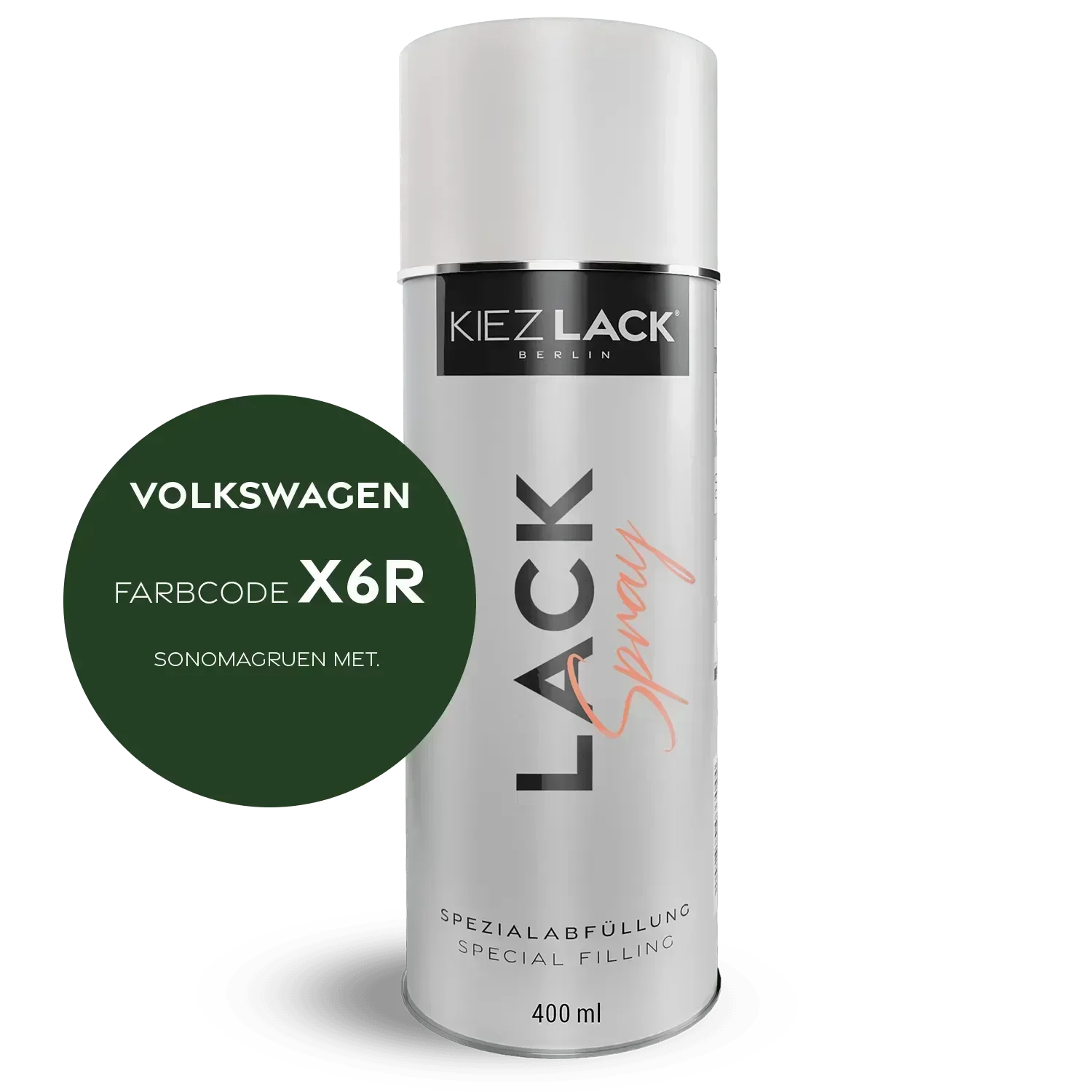 Kiezlack Lackspray Autolack Spraydose Volkswagen X6R SONOMAGRUEN MET.