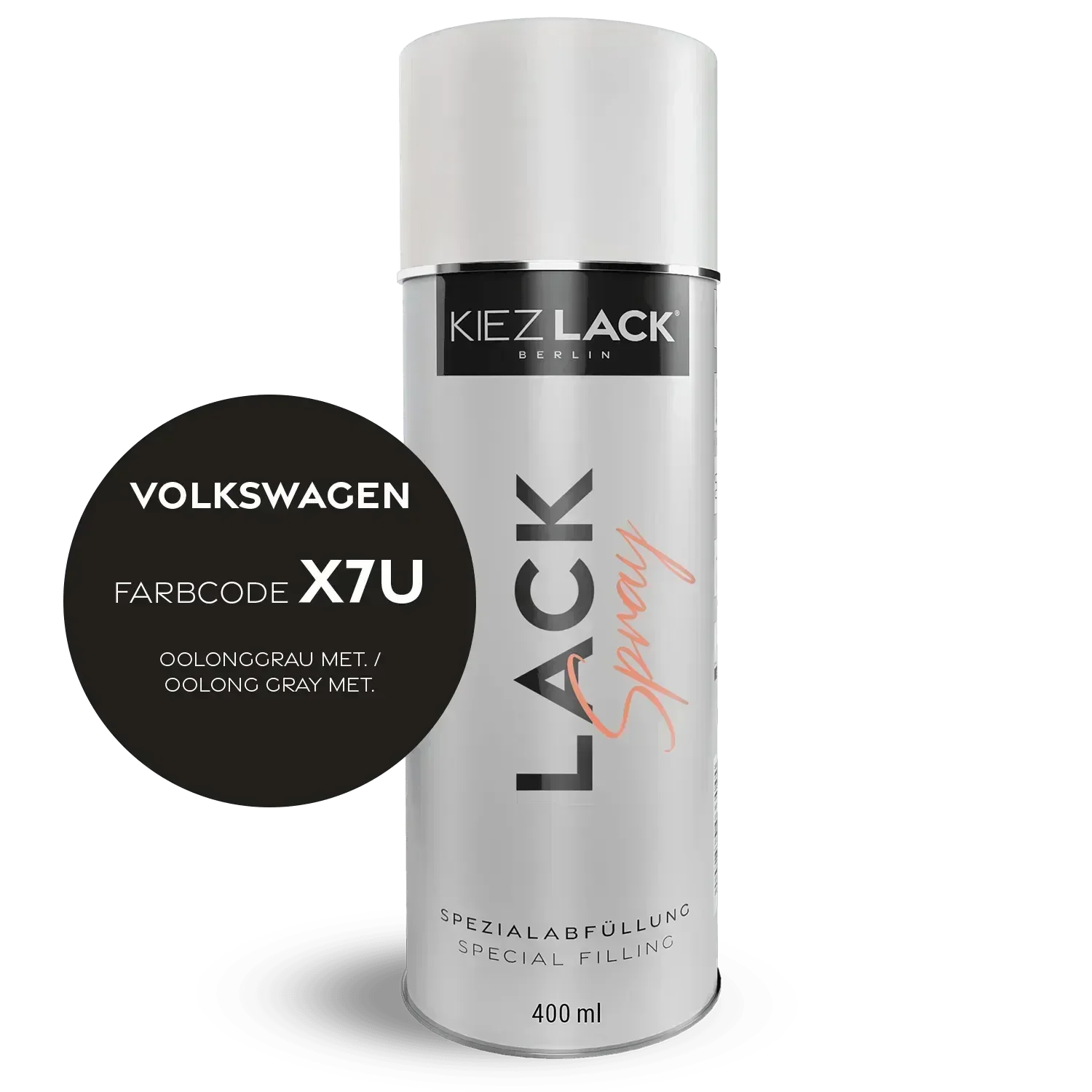 Kiezlack Lackspray Autolack Spraydose Volkswagen X7U OOLONGGRAU MET.