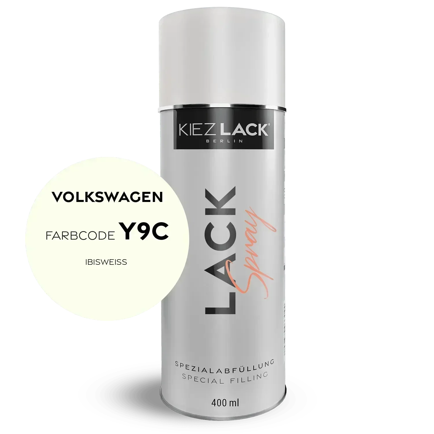 Kiezlack Lackspray Autolack Spraydose Volkswagen Y9C IBISWEISS