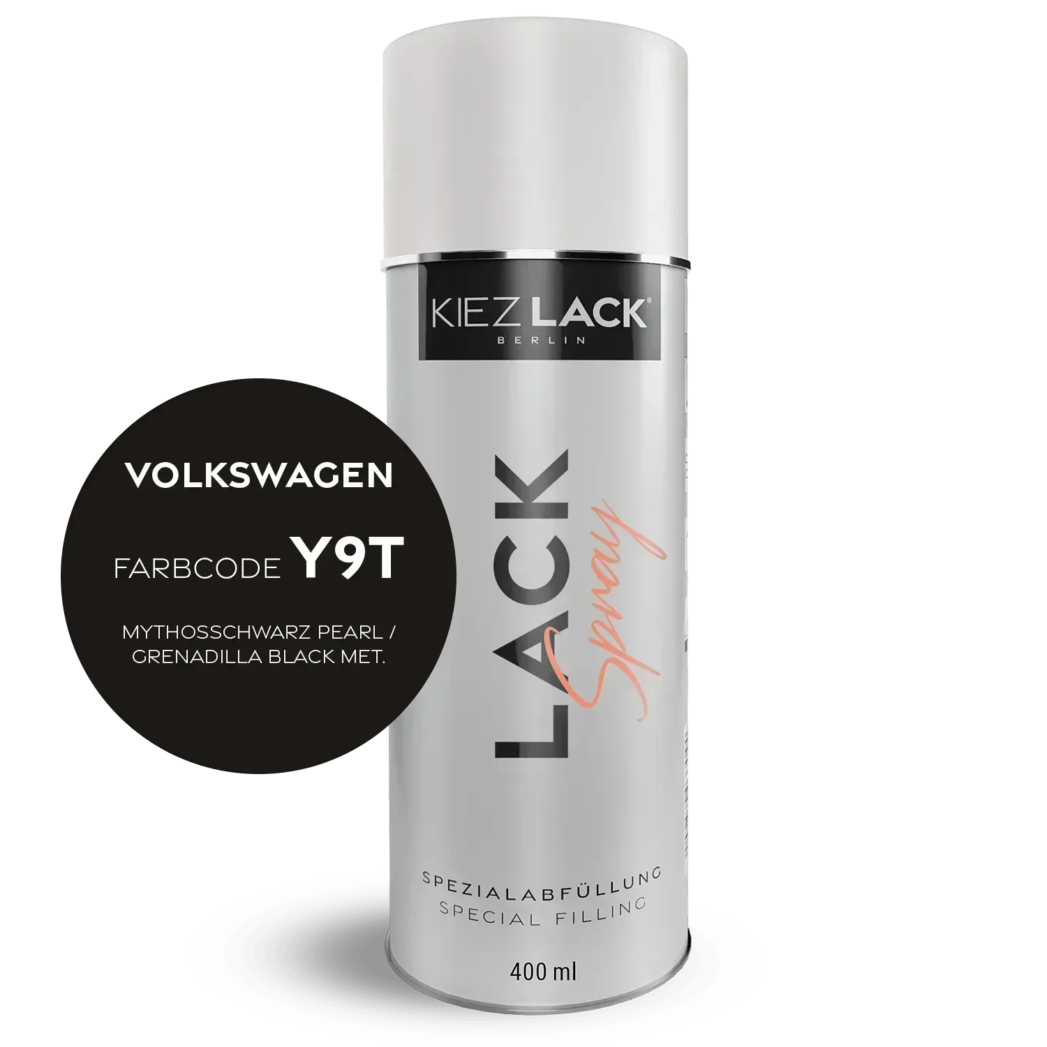 Kiezlack Lackspray Autolack Spraydose Volkswagen Y9T MYTHOSSCHWARZ PEARL