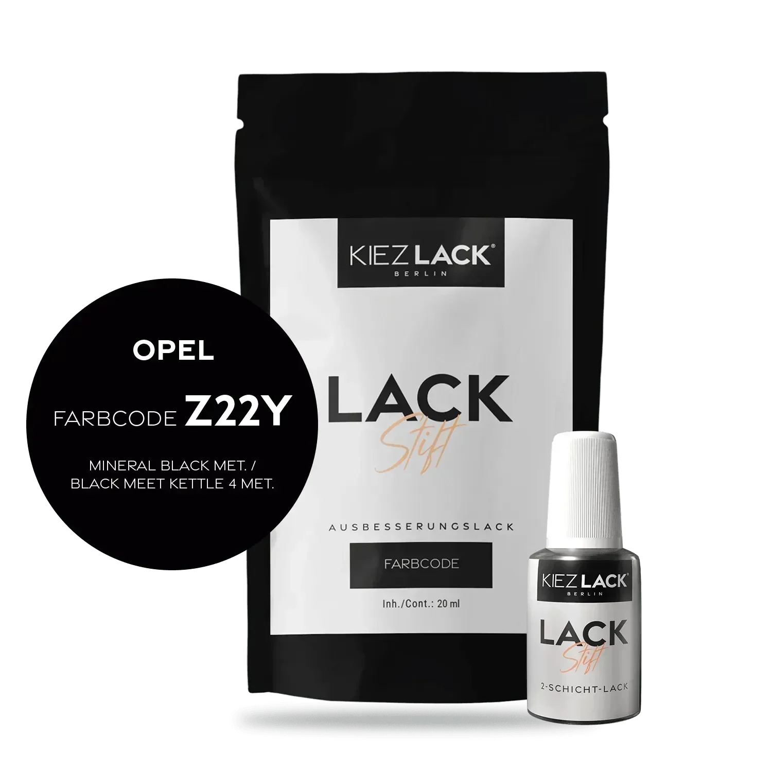 Kiezlack Lackstift Autolack Lackstift OPEL Z22Y MINERAL BLACK MET.