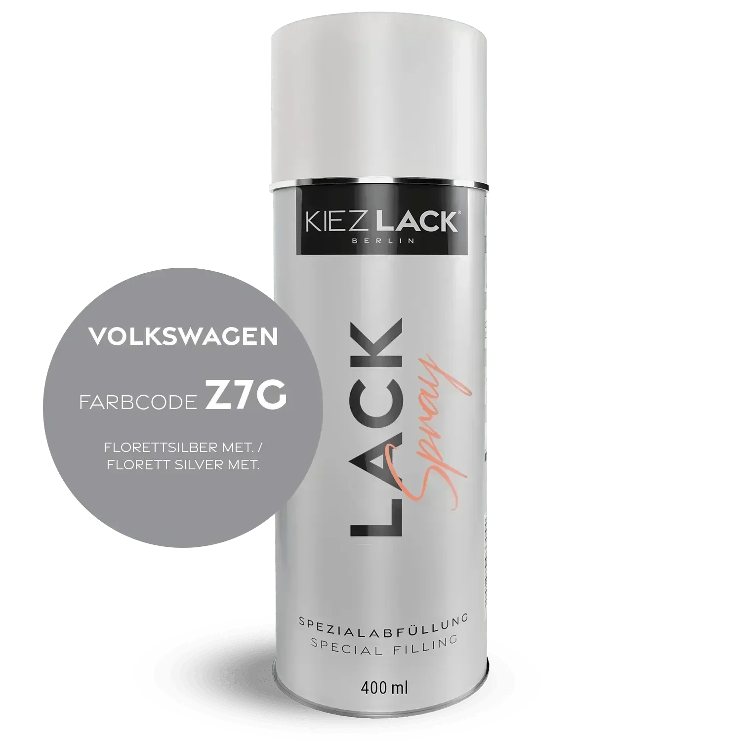 Kiezlack Lackspray Autolack Spraydose Volkswagen Z7G FLORETTSILBER MET.