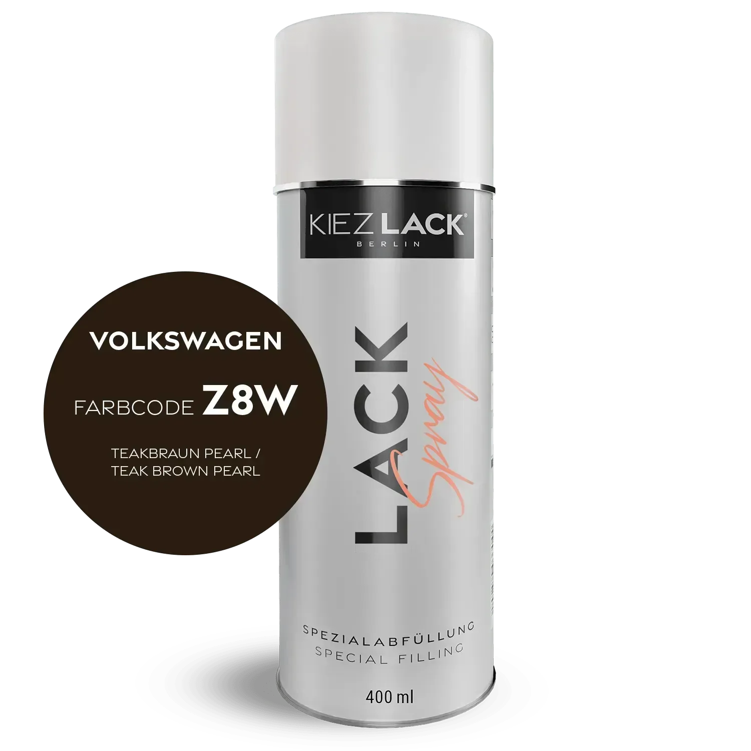 Kiezlack Lackspray Autolack Spraydose Volkswagen Z8W TEAKBRAUN PEARL