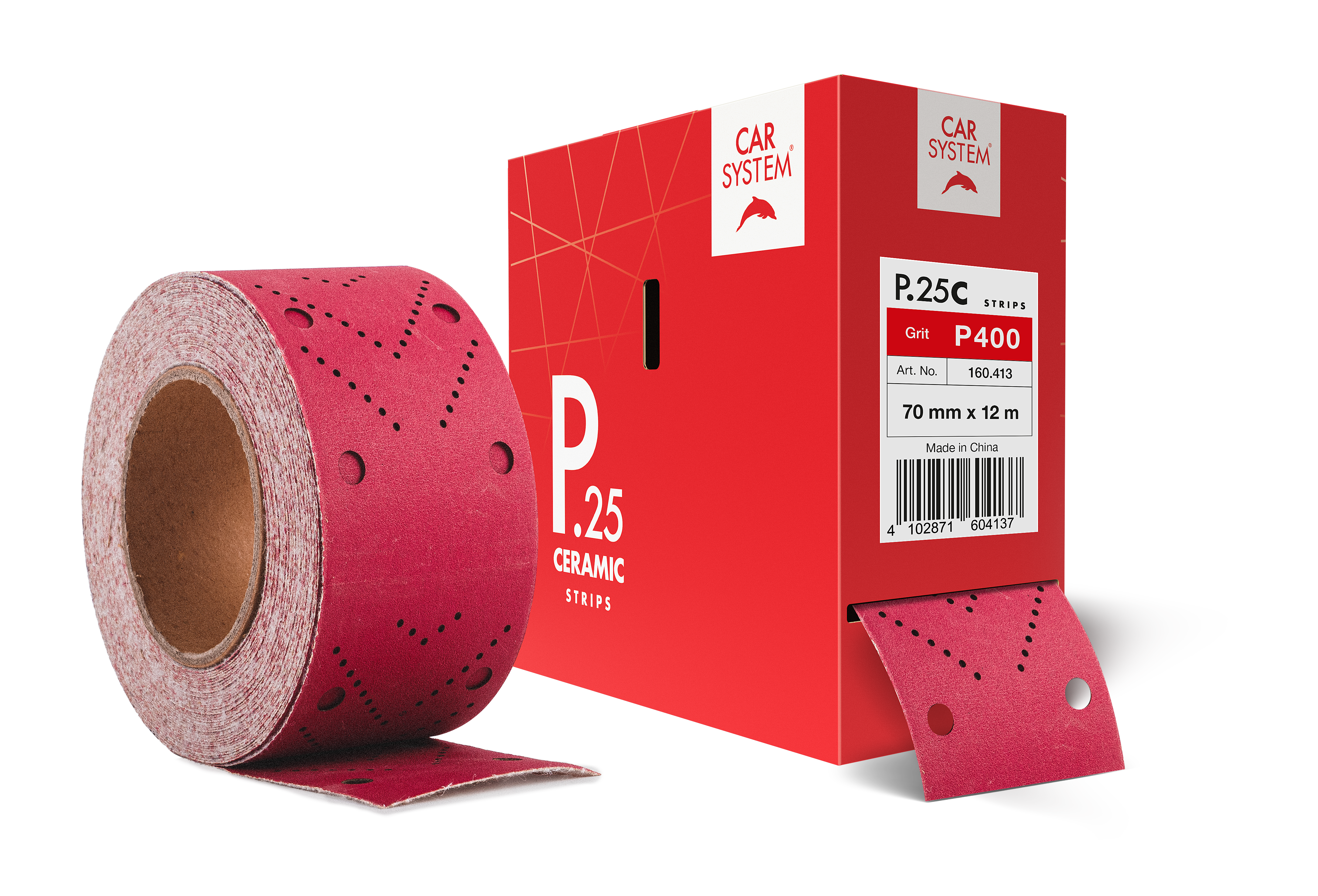 Kiezlack Carsystem SANDING STRIPS  P.25 CERAMIC Papierschleifmittel Rolle 70 mm  x 12m