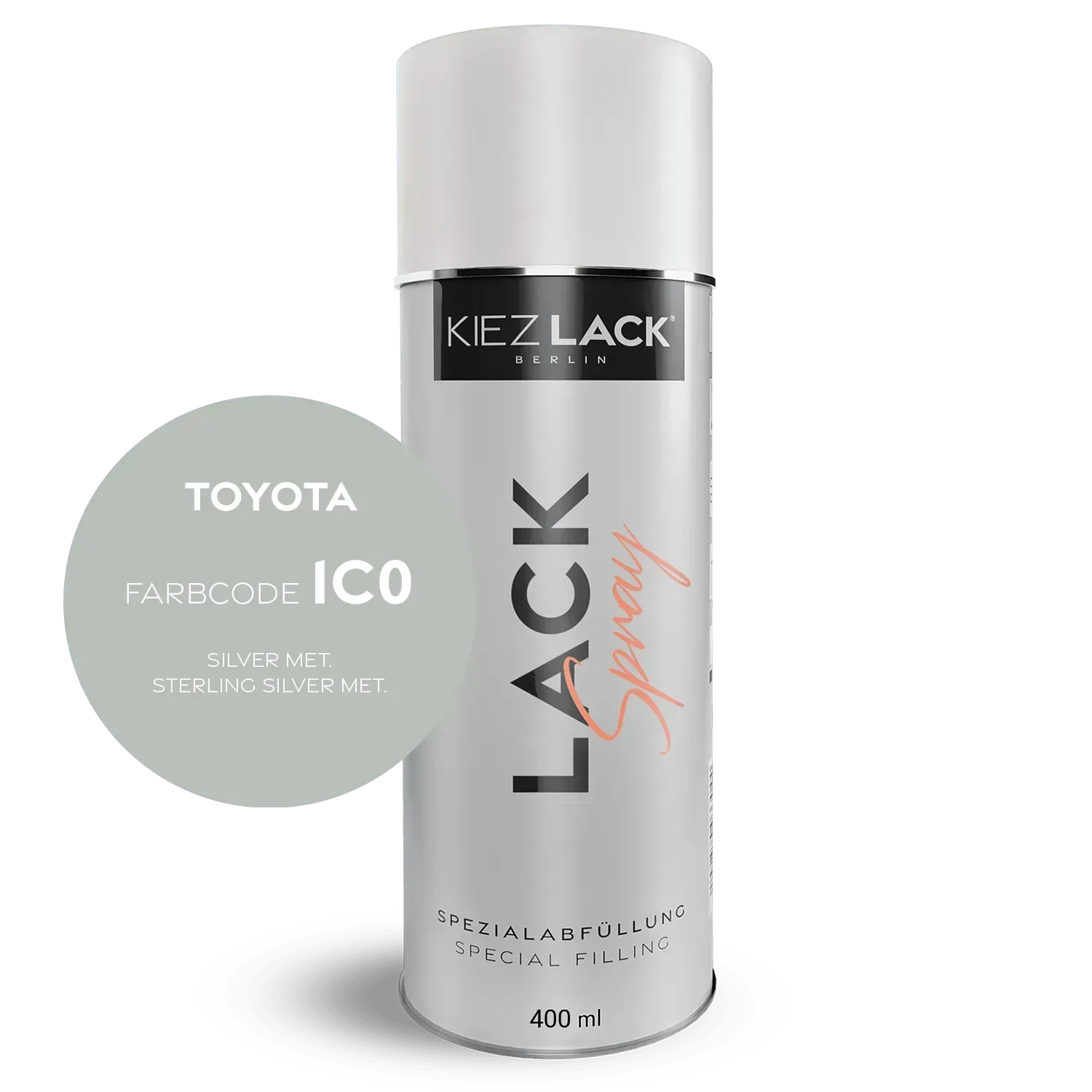 Autolack Spraydose Toyota 1C0 SILVER MET. - Kiezlack