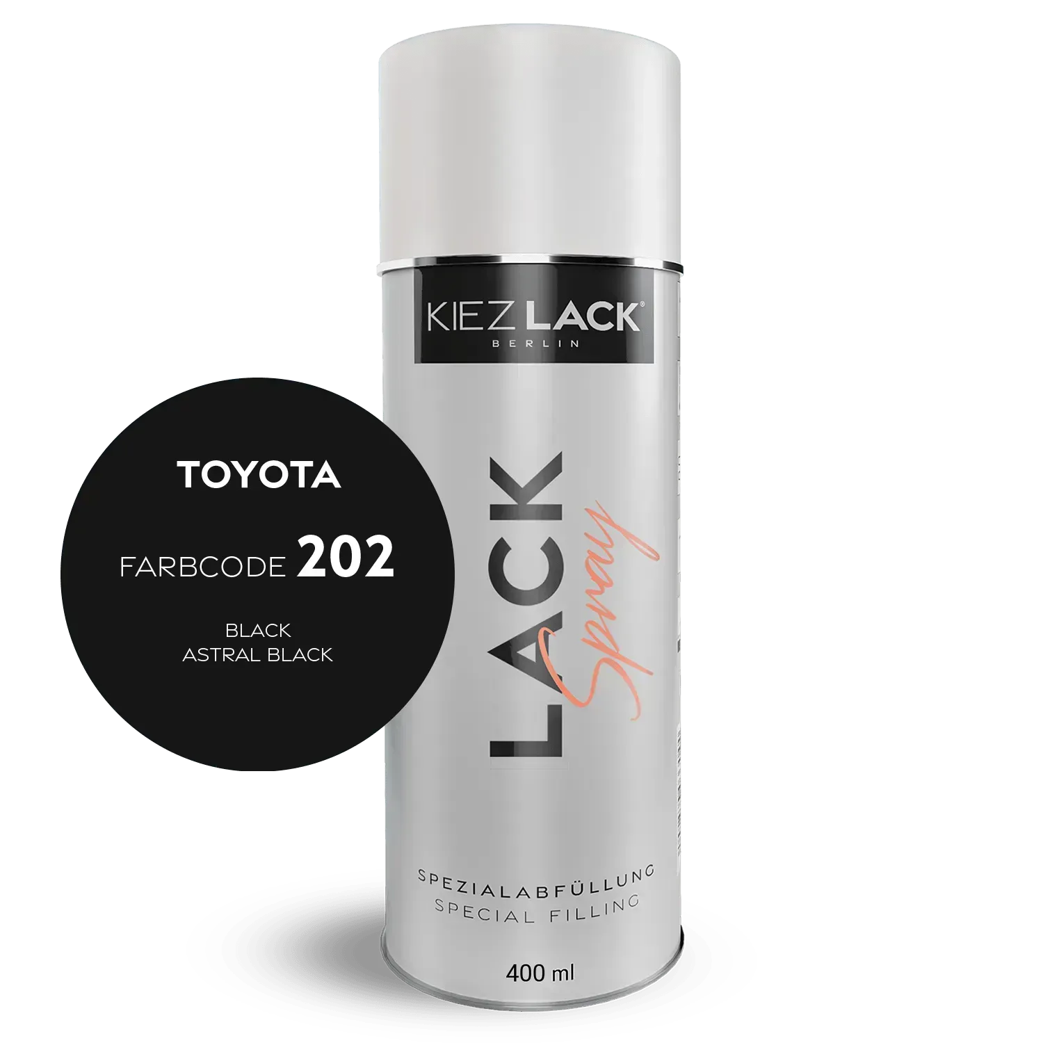 Autolack Spraydose Toyota 202 BLACK - Kiezlack