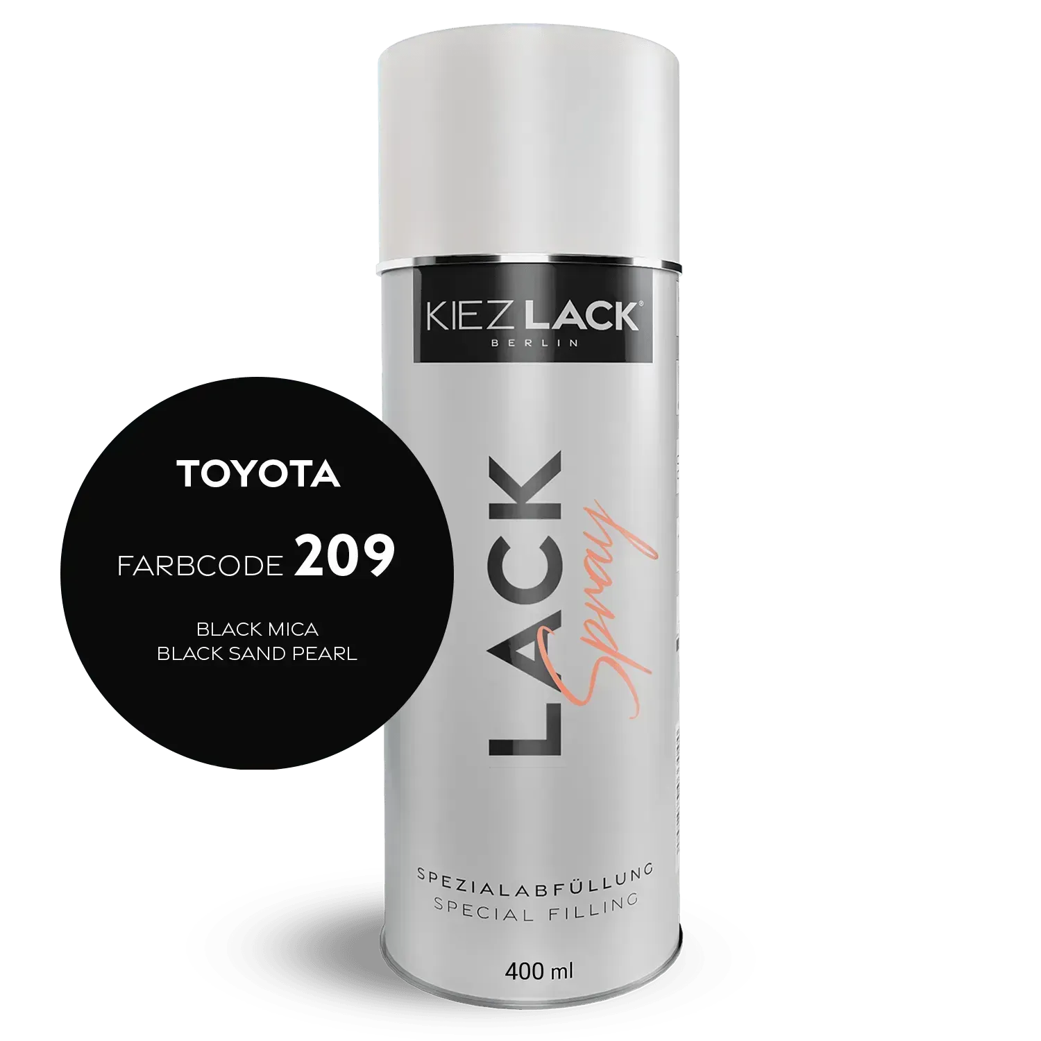 Autolack Spraydose Toyota 209 BLACK MICA - Kiezlack