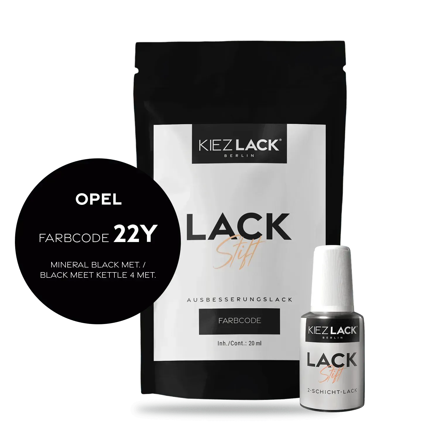 Autolack Lackstift OPEL 22Y MINERAL BLACK MET. - Kiezlack