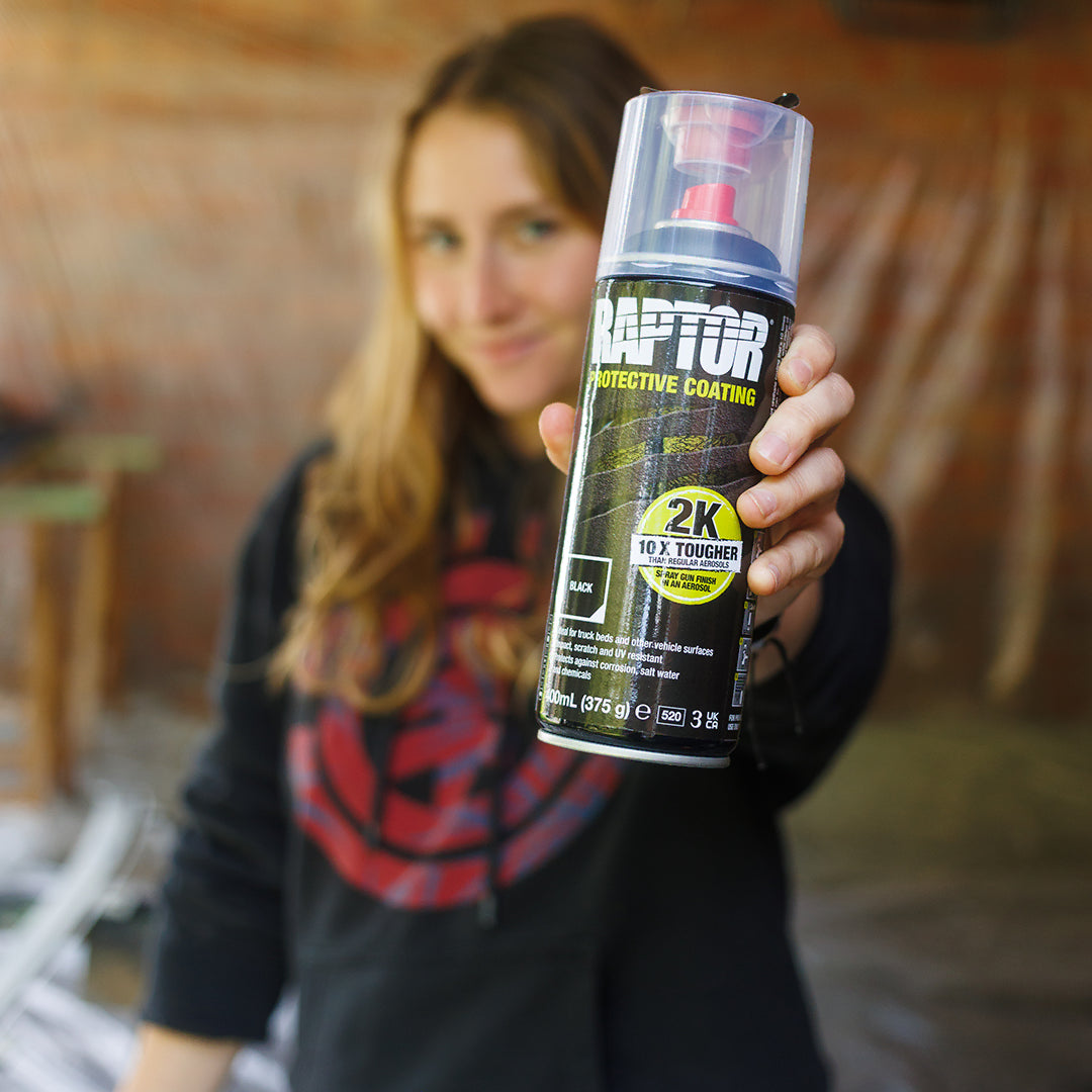 Kiezlack RAPTOR 2K Spraydose - 400 ml mit Härter Schwarz