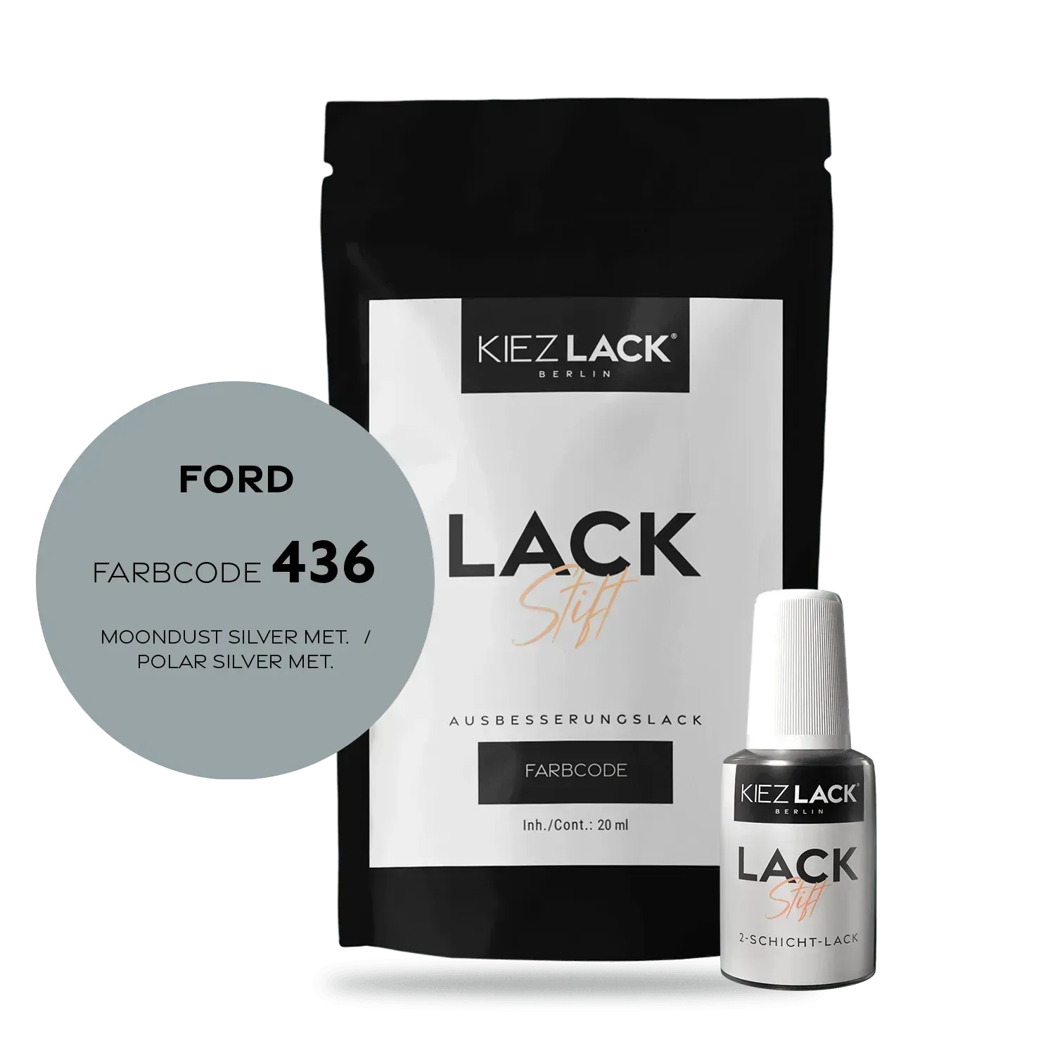 Autolack Lackstift FORD 436 MOONDUST SILVER MET. - Kiezlack