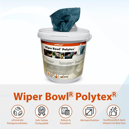 ZVG ZVG zetClean® Wiper Bowl Polytex® – Feuchte Reinigungstücher im Spendereimer (72 Tücher)