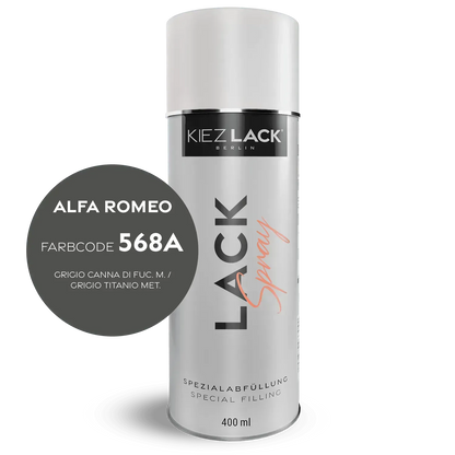 Autolack Spraydose ALFA 568A GRIGIO CANNA DI FUCILE Metallic Lackspray - Kiezlack