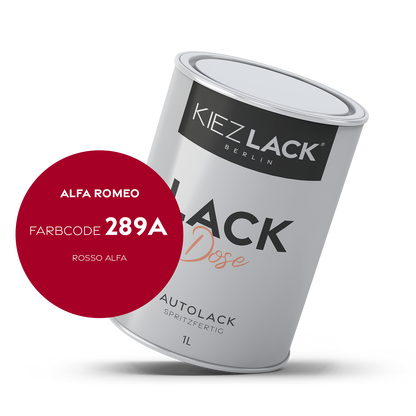 Kiezlack 1K Autolack Lackdose Basislack spritzfertig ALFA ROMEO 289A ROSSO ALFA