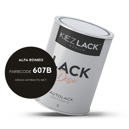 Kiezlack 1K Autolack Lackdose Basislack spritzfertig ALFA ROMEO 607B GRIGIO ANTRACITE MET.