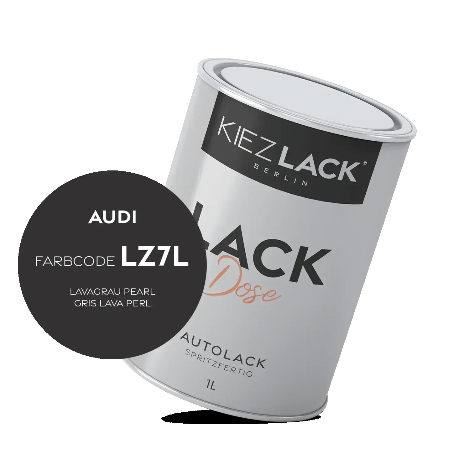 Kiezlack 1K Autolack Lackdose Basislack spritzfertig AUDI LZ7L LAVAGRAU PEARL