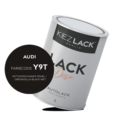 Kiezlack 1K Autolack Lackdose Basislack spritzfertig AUDI Y9T MYTHOSSCHWARZ PEARL