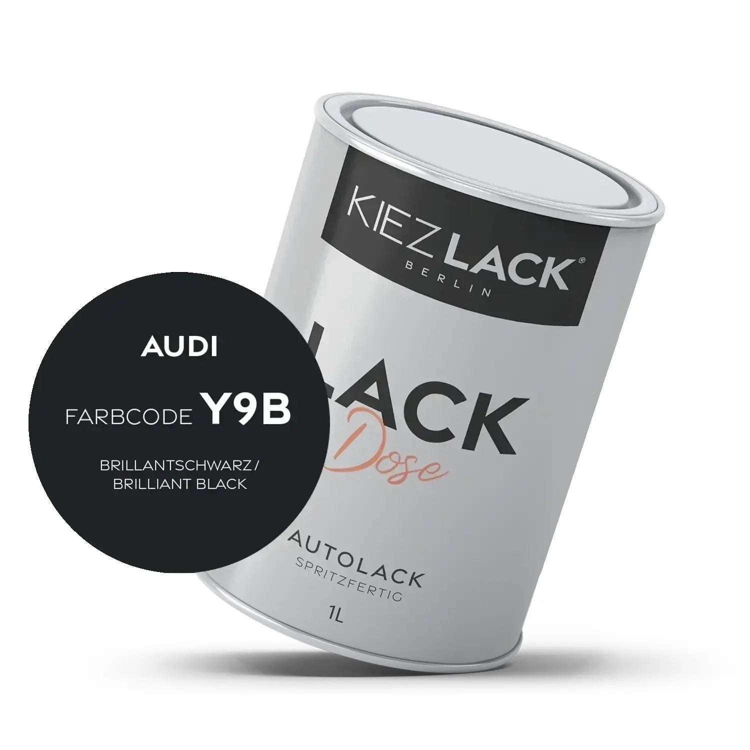 Kiezlack 1K Autolack Lackdose Basislack spritzfertig AUDI Y9T MYTHOSSCHWARZ PEARL