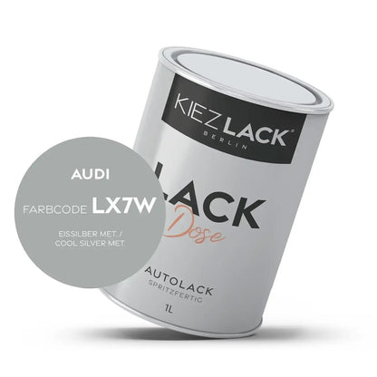 Kiezlack 1K Autolack Lackdose Basislack spritzfertig AUDI LX7W EISSILBER MET.